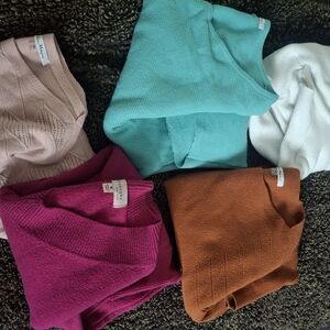 Women's Sweater Collection - Pink, Teal, White, Brown